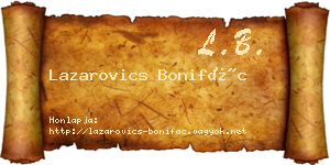 Lazarovics Bonifác névjegykártya